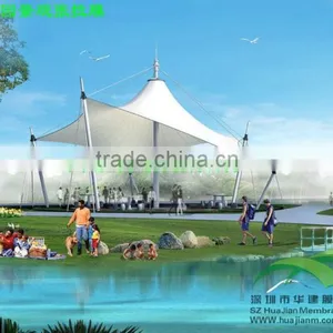 Tent Tensile Membrane Structure Canopy Applicatin for Parking Landscape PTFE ETFE thumbnail-2