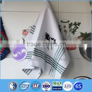 Embroidered 100% Cotton Waffle Plain White Tea Towel thumbnail-1