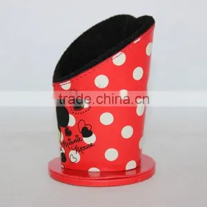 Cute Heart-shaped Cardboard Pen Holder/Colorful Faux Leather Pencil Box thumbnail-3