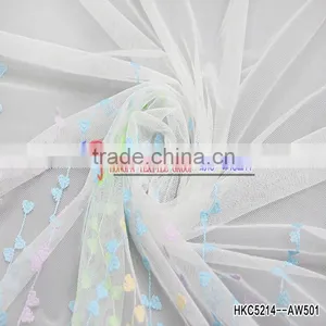 New Arrival 3D Flower Embroidery Fabric for Women Dress Mixed Colorful Small Floral Pattern Organza Mesh Lace Fabric Factory thumbnail-4