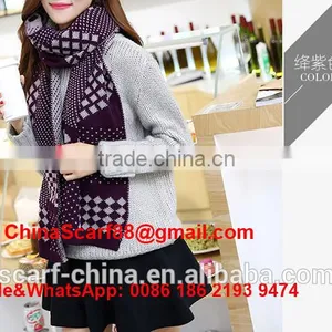 Plaid Wool Scarf Wholesale thumbnail-2