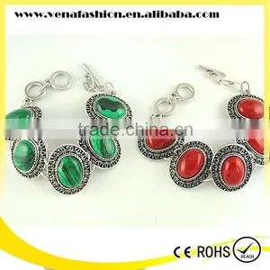 Genuine Green Stone Bracelets, Red Stone Bracelet thumbnail-1