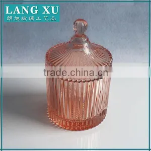 Crystal Cute Decorative Glassware Candle Glass Jar With Lid thumbnail-5