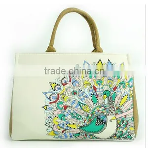 Wholesaler Heavy Duty Canvas Tote Crochet Bag With Art Printing thumbnail-1