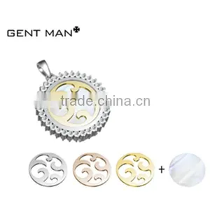 Gold Pendant Designs Women Popular Flower Pattern Simple Stainless Steel Pendant thumbnail-3