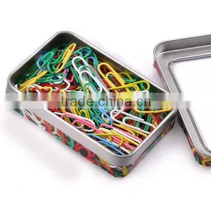 2015 New Mini Plastic Paper Clip Set With Colorful Tinplate Box Packed thumbnail-2