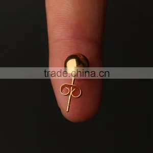 Hot Selling 316 Stainless Steel Ball Cartilage Custom Gold Stud Earrings thumbnail-2