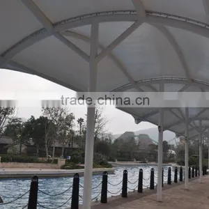 PVDF Tensile Fabric Architecture Membrane Structure River Corridor PVC Canopy Awning Walkway thumbnail-2