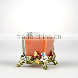 RORO Spring Unique Pewter Craft Crystal Glass Candle Holder Household Decoration thumbnail-1