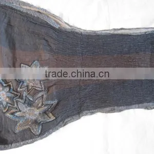 EMBRODARY BOILED WOOL SHAWL thumbnail-1