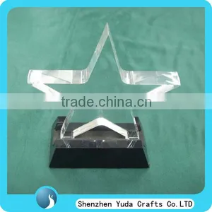 Crystal Star Shape Acrylic Blocks Crafts With Black Base Handmade Acrylic Block Shape thumbnail-1