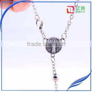 Jerusalem Round Silver Bead Catholic Rosary thumbnail-5