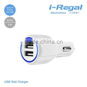 New Ring LED 2-USB Ports Car Charger thumbnail-1