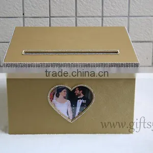 Excellent Gold Storage Boxes / Wedding Card Boxes With Photo Frame thumbnail-1