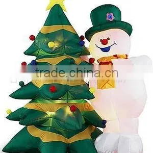 Inflatable Snowman With Tree thumbnail-1
