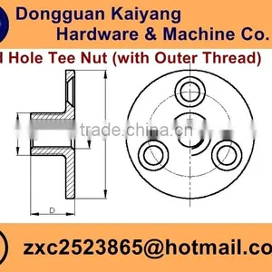 Outer Threaded Brad Hole Tee Nut (For Sofa and Large Furniture to Connect the Joint); Black Oxide thumbnail-5