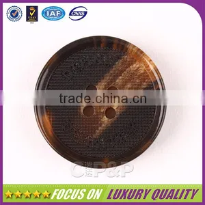 4 Holes Brown Customized Logo Engraved Sewing Resinic Buttons thumbnail-2