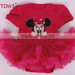Organic Cotton Baby Girls Lace Dress Sets Short Sleeve Clothing Embroidered With Cake Pattern thumbnail-5