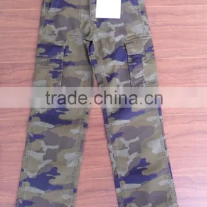 Design 100% Cotton Brown Camouflage Canavas Stone Wash Casual Boy Long Khaki /grey Cargo Pant thumbnail-1