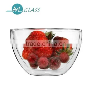 Wholesale Double Wall Glass Bowl 200ml Handmade High Borosilicate Glassware N6013 thumbnail-1