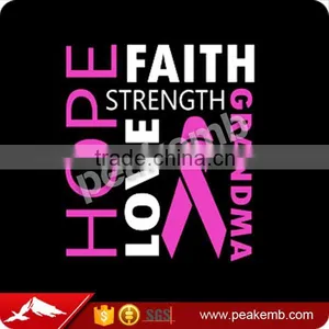 Cheap Hope Love Faith Pink Ribbon PU Vinyl Heat Transfer Motif for Dress thumbnail-1