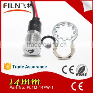 Metal 14mm Single Led Light IP67 12v 24v Indicator Lamp With Oil Symbol for Car thumbnail-5