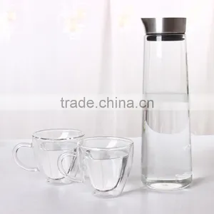 35 Oz Glass Drip-free Carafe With Stainless Steel Silicone Flip-top Lid, Glass Water Pitcher, Glass Fridge Carafe, Ice Tea Maker thumbnail-3