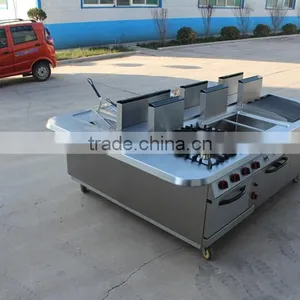 Restaurant Hotel Kitchen 4 Burner Gas Cooking Range With Oven thumbnail-3