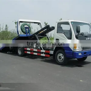 4x2 JAC Diesel 4 Ton Flatbed Tow Truck Wrecker thumbnail-1