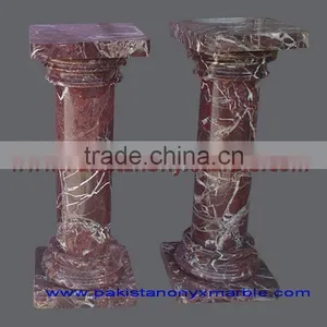 NATURAL RED ZEBRA MARBLE PEDESTALS thumbnail-2