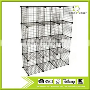 Mini Grid Clothes Organizer, 3-Foot by 4-Foot, Black thumbnail-1