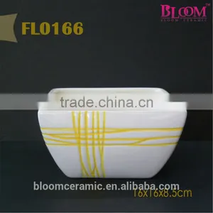 White Ceramic Cylinder Pot thumbnail-2