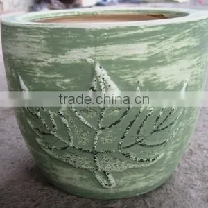 Indoor Wash Vase - Indoor Pottery With Round Rim and Pattern Outside thumbnail-1