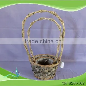 Handmade Square Lined Willow Wicker Strong Basket thumbnail-1