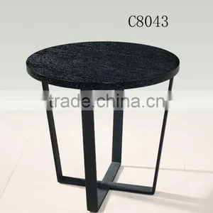C8043 Cheap Black Metal Leg Mdf Wood Top Coffee Table for Cafe thumbnail-1