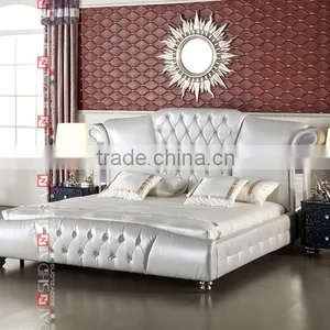 Antique White Bedroom Furniture / White Bedroom Furniture / White Glossy Bedroom LV-B9022 thumbnail-2