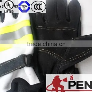 Sheepskin Fire Retardant 3m Reflective Black Cuff Hand Protected Police Cleaner Worker Fireman Gloves thumbnail-4