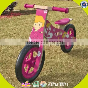 2017 Wholesale New Cartoon Wooden Girls Balance Bike for Toddlers W16C173 thumbnail-1