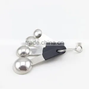Black Handle 4pcs Stainless Steel Measuring Spoons thumbnail-6