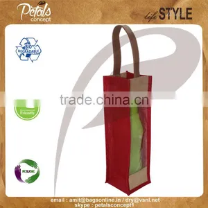 One Bottle Wine Bag With PU Handle thumbnail-2