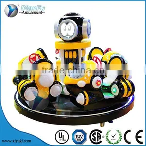 Kids Rides Arcade Games Carousel go Round Coin Operated Game Machine Four Seat Hornet Carousel Kids Ridding Machine thumbnail-1