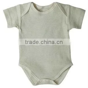 Short Sleeves Grey Baby Romper Summer OEM 100% Cotton Blank Infant Baby Romper thumbnail-3