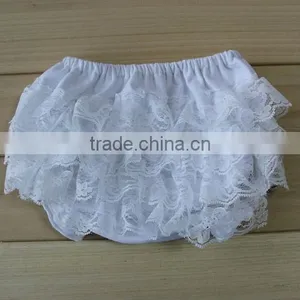 2013 Hot Sale Adorable Solid Color White Baby Lace Bloomers thumbnail-1