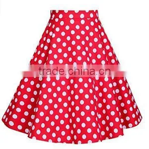 2017 Girls Long Dresses Women's Pleated Vintage Skirts Floral Print Casual Midi Skirt thumbnail-3