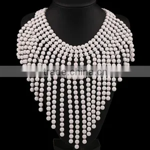 Zm33313a Statement Necklace 2017 Wholesale Tassel Beads Bib Necklace thumbnail-2