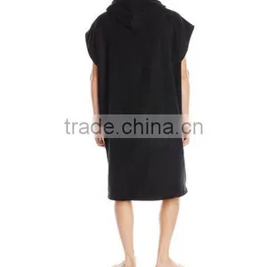100 Percent Cotton Black Terry Hooded Poncho Towels for Adults thumbnail-2