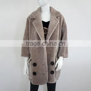 Myfur Genuine Sheep Shearing Fur Coat Pocket Cool-Chic Lady Winter Coat thumbnail-1