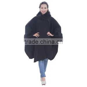 Women Fashion Fleece Poncho Women thumbnail-1