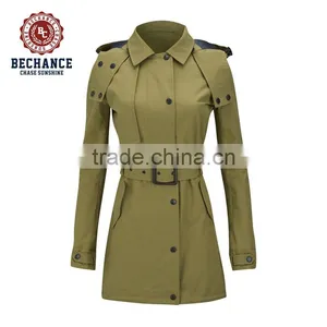 2016 Women's Fashion Spring Ventile Cotton Slim Parka Jackets Women Trench Coat for Wholesale Clothing thumbnail-1