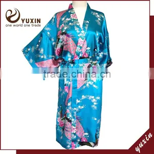 Sexy Silk Nightgown Long Satin Nightgown Sleepwear / Kimono Bathrobe SL028 thumbnail-1